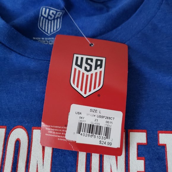 Team USA Soccer T-Shirt Tee Mens Large Blue One Nation One Team USMNT Crest NWT - Picture 10 of 12